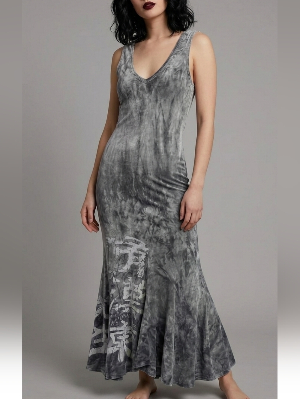 Rare Y2K The People Of The Labryinths Velvet sleeveless maxi dress Size Small